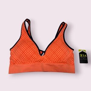 XIA Neon Orange Plunge Sports Bra